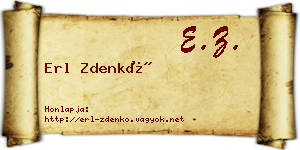 Erl Zdenkó névjegykártya
